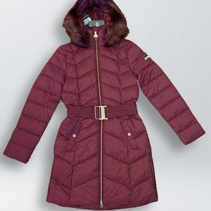 Barbour Burgundy Fibre Down Puffer Jacket